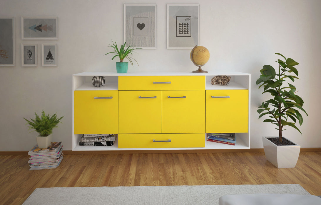 Sideboard Evansville, Gelb Front (180x79x35cm) - Dekati GmbH