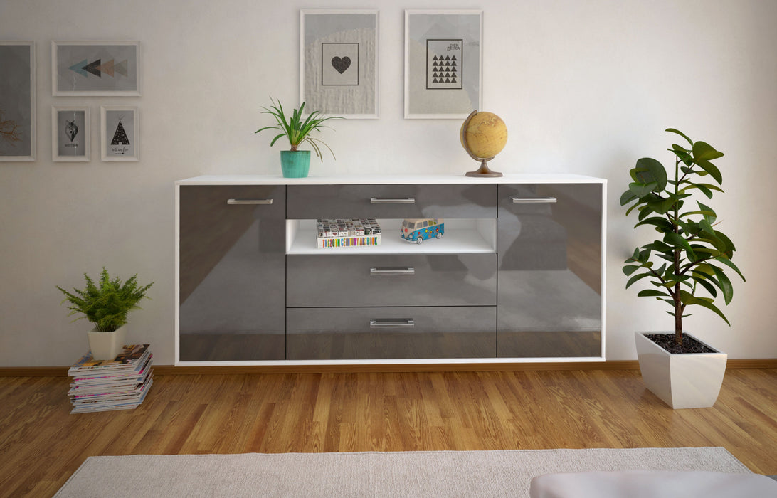 Sideboard Vallejo, Grau Front (180x79x35cm) - Dekati GmbH