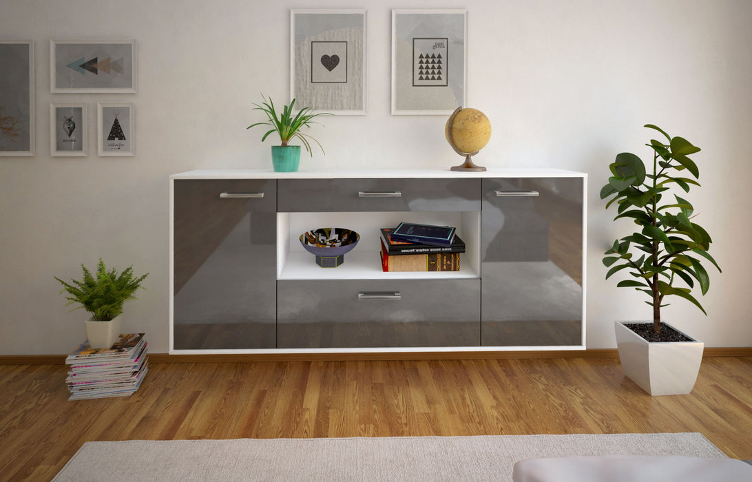 Sideboard Ann Arbor, Grau Front (180x79x35cm) - Dekati GmbH