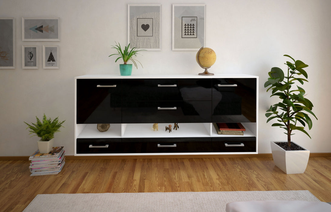 Sideboard Lafayette, Schwarz Front (180x79x35cm) - Dekati GmbH