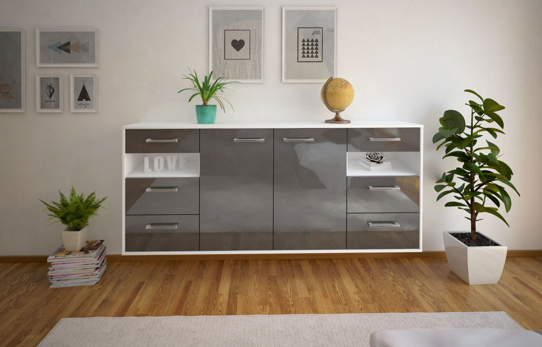 Sideboard Thornton, Grau Front (180x79x35cm) - Dekati GmbH