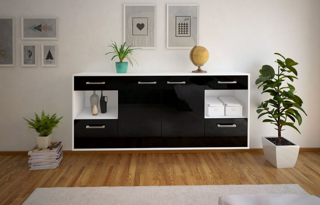 Sideboard Charleston, Schwarz Front (180x79x35cm) - Dekati GmbH