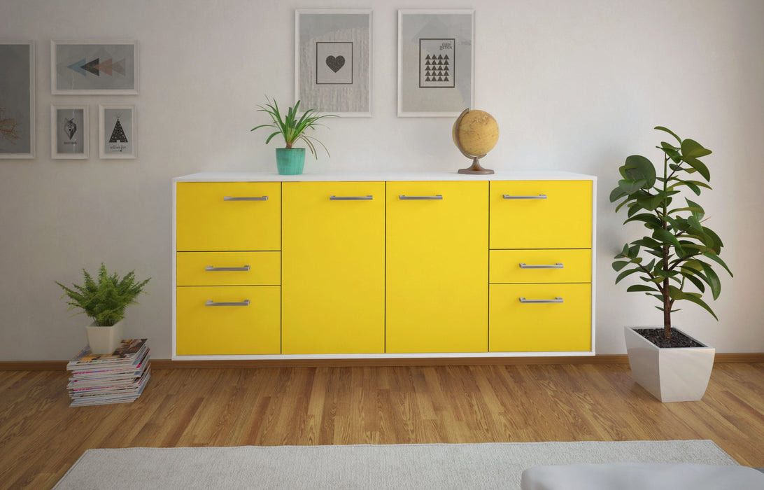 Sideboard Beaumont, Gelb Front (180x79x35cm) - Dekati GmbH