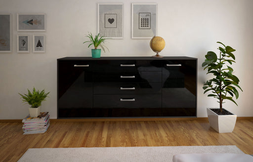 Sideboard Alexandria, Schwarz Front (180x79x35cm) - Stil.Zeit Möbel GmbH