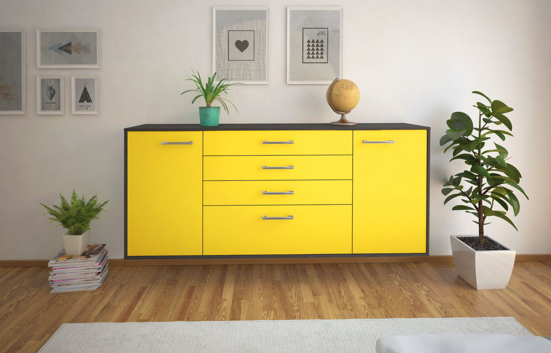 Sideboard Alexandria, Gelb Front (180x79x35cm) - Stil.Zeit Möbel GmbH