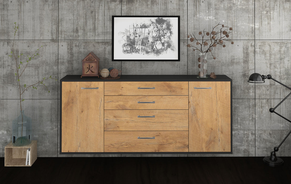 Sideboard Bridgeport, Eiche Front (180x79x35cm) - Stil.Zeit Möbel GmbH