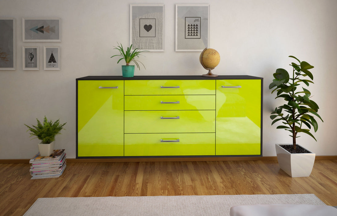 Sideboard Bridgeport, Gruen Front (180x79x35cm) - Stil.Zeit Möbel GmbH