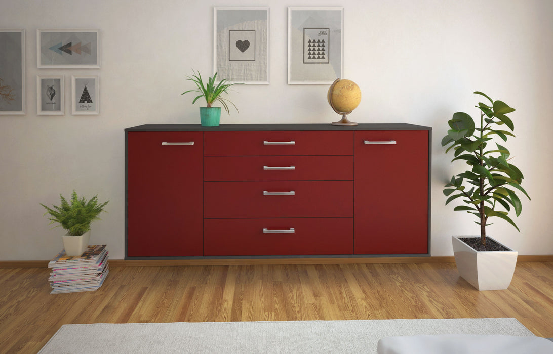 Sideboard Bridgeport, Bordeaux Front (180x79x35cm) - Stil.Zeit Möbel GmbH