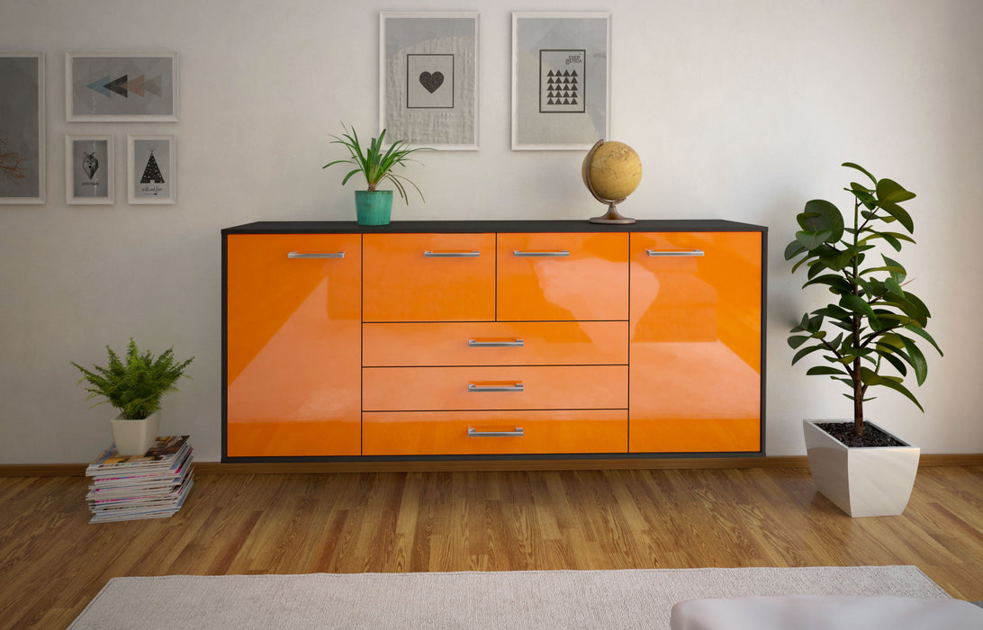 Sideboard Metairie, Orange Front (180x79x35cm) - Stil.Zeit Möbel GmbH