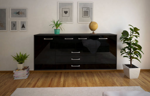 Sideboard Metairie, Schwarz Front (180x79x35cm) - Stil.Zeit Möbel GmbH