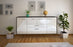 Sideboard Orange, Weiß Front (180x79x35cm) - Stil.Zeit Möbel GmbH