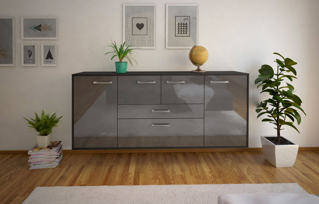 Sideboard Orange, Grau Front (180x79x35cm) - Stil.Zeit Möbel GmbH