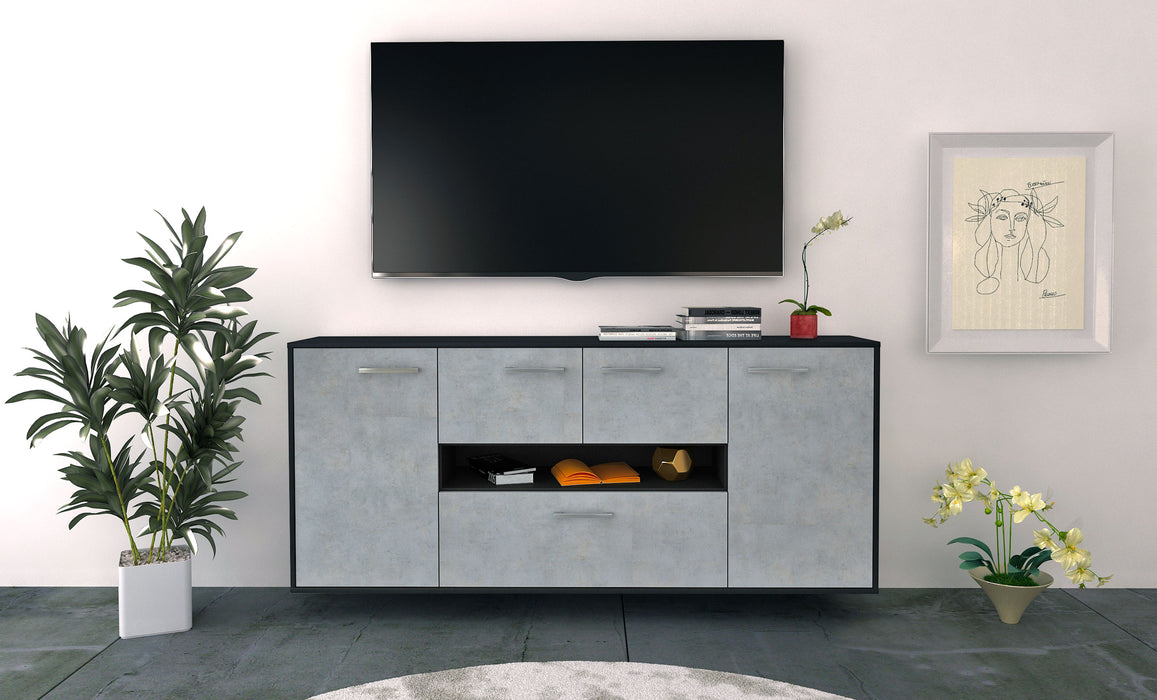 Sideboard Warren, Beton Front (180x79x35cm) - Stil.Zeit Möbel GmbH