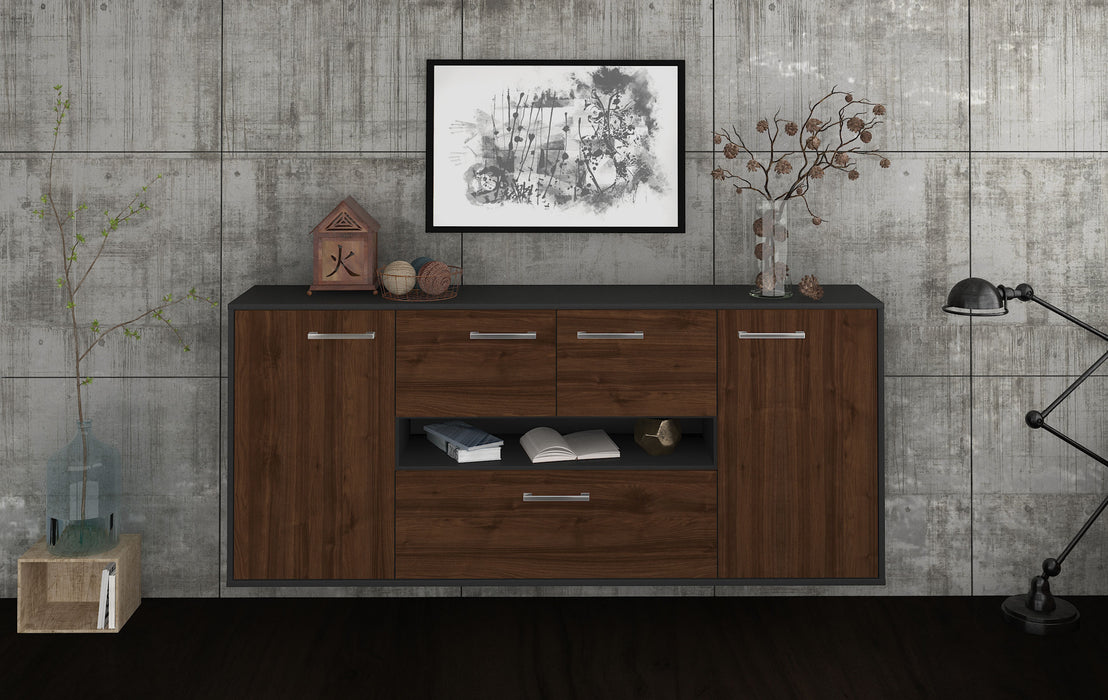 Sideboard Warren, Walnuss Front (180x79x35cm) - Stil.Zeit Möbel GmbH