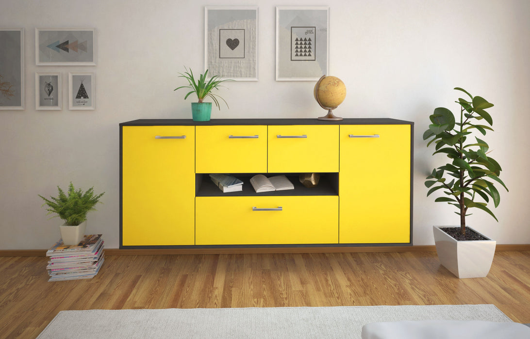 Sideboard Warren, Gelb Front (180x79x35cm) - Stil.Zeit Möbel GmbH