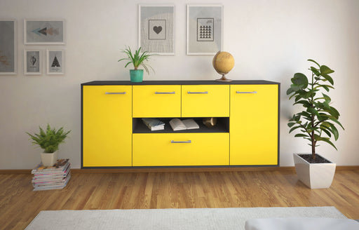 Sideboard Warren, Gelb Front (180x79x35cm) - Stil.Zeit Möbel GmbH