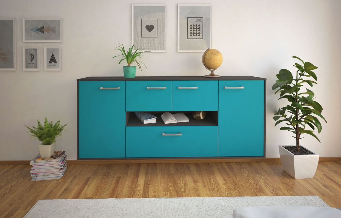 Sideboard Warren, Tuerkis Front (180x79x35cm) - Stil.Zeit Möbel GmbH