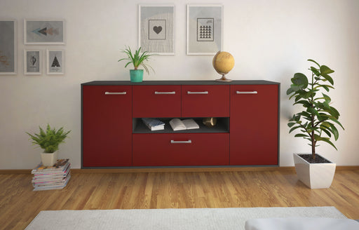 Sideboard Warren, Bordeaux Front (180x79x35cm) - Stil.Zeit Möbel GmbH