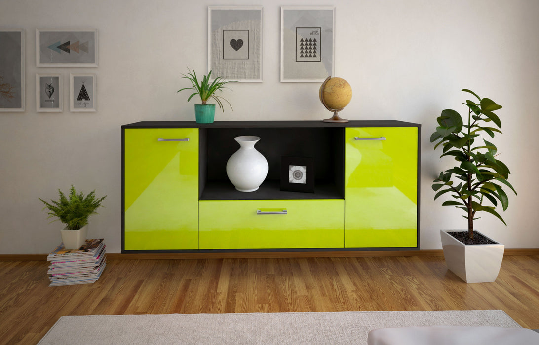 Sideboard Fort Collins, Gruen Front (180x79x35cm) - Stil.Zeit Möbel GmbH