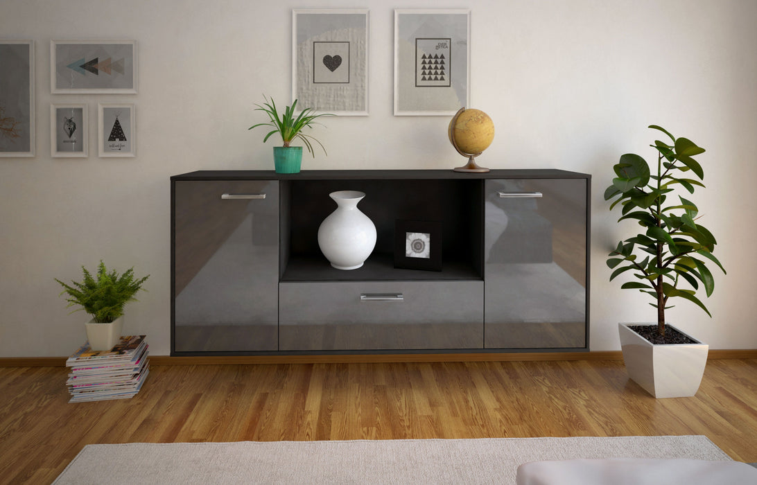 Sideboard Fort Collins, Grau Front (180x79x35cm) - Stil.Zeit Möbel GmbH