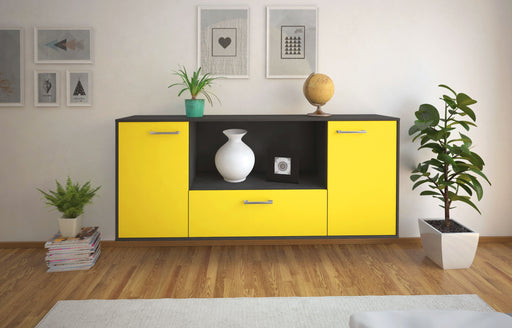 Sideboard Fort Collins, Gelb Front (180x79x35cm) - Stil.Zeit Möbel GmbH