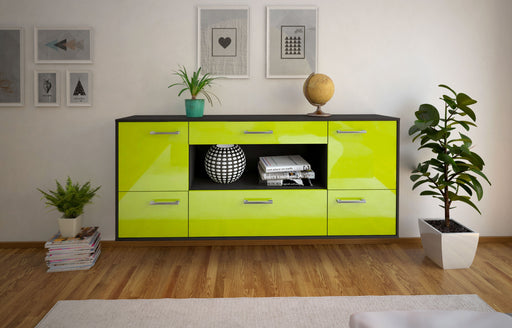 Sideboard East Los Angeles, Gruen Front (180x79x35cm) - Stil.Zeit Möbel GmbH