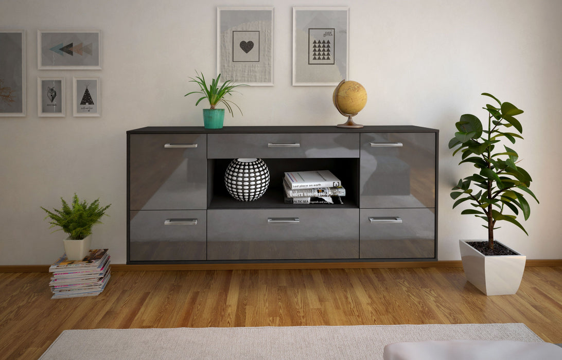 Sideboard East Los Angeles, Grau Front (180x79x35cm) - Stil.Zeit Möbel GmbH