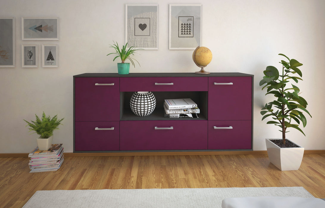 Sideboard East Los Angeles, Lila Front (180x79x35cm) - Stil.Zeit Möbel GmbH