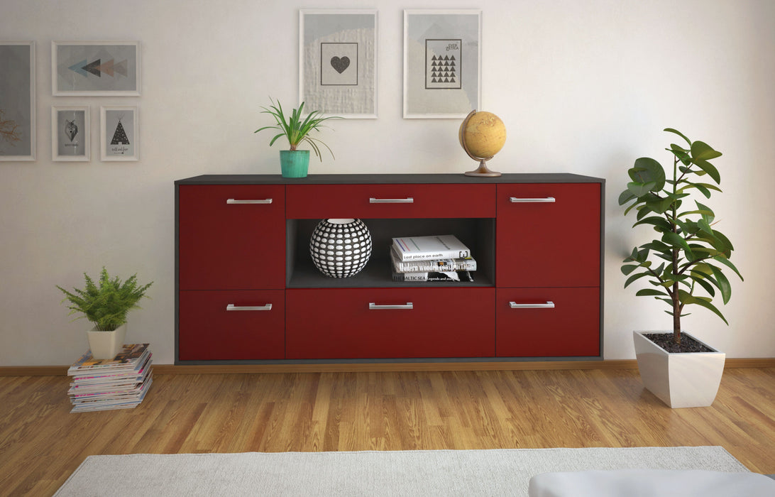 Sideboard East Los Angeles, Bordeaux Front (180x79x35cm) - Stil.Zeit Möbel GmbH