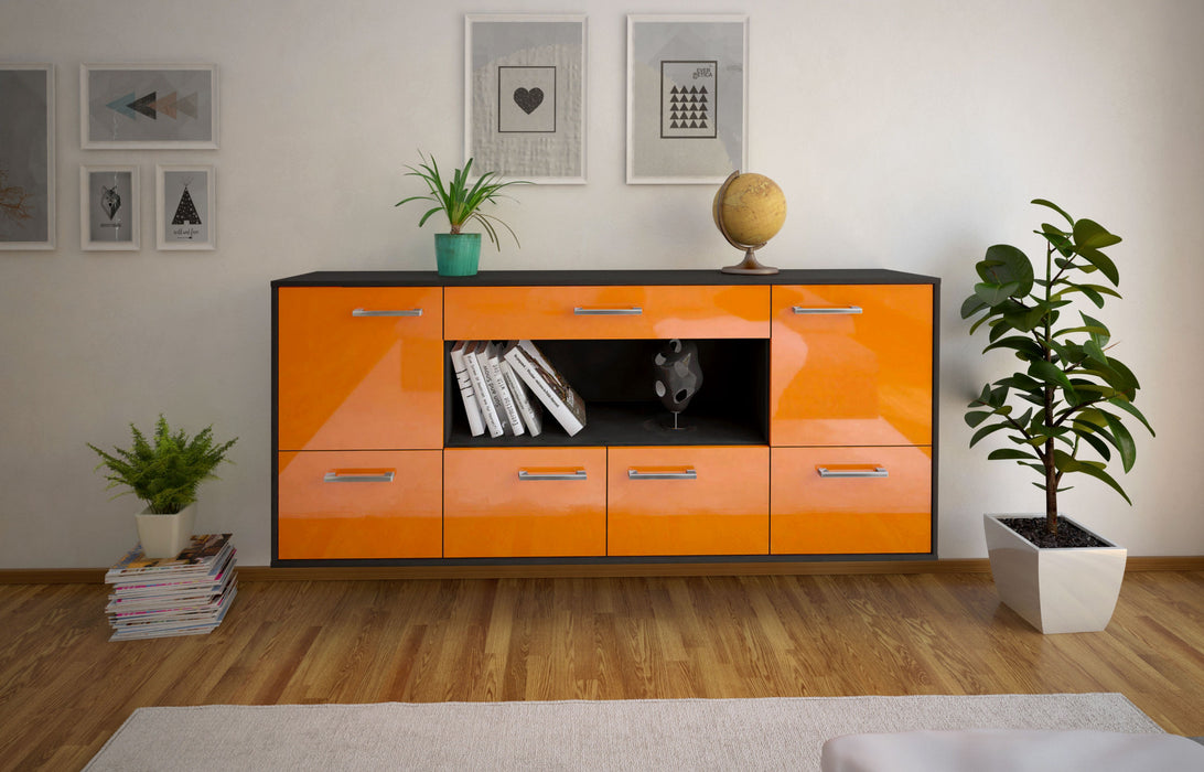 Sideboard Fullerton, Orange Front (180x79x35cm) - Stil.Zeit Möbel GmbH