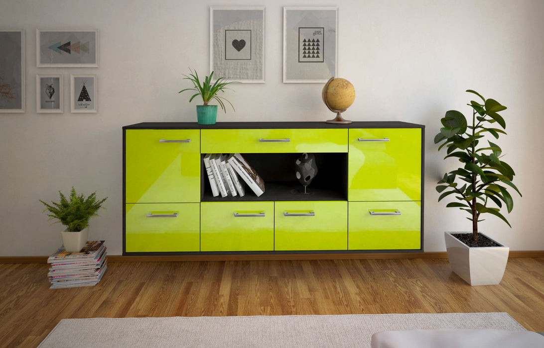 Sideboard Fullerton, Gruen Front (180x79x35cm) - Stil.Zeit Möbel GmbH