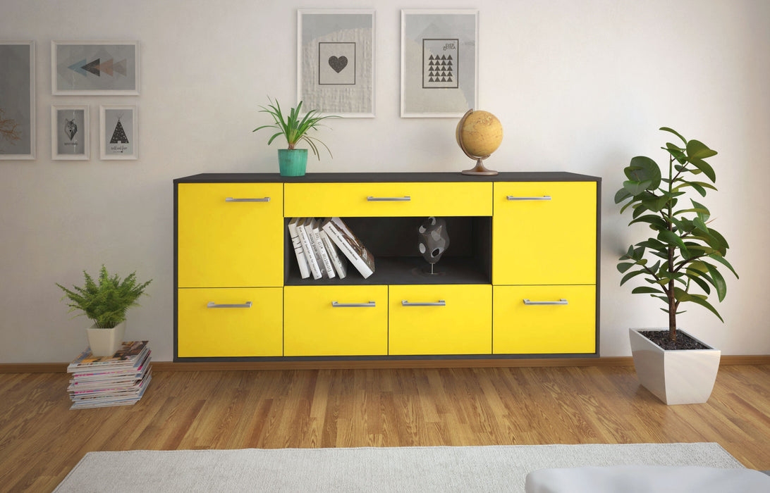 Sideboard Fullerton, Gelb Front (180x79x35cm) - Stil.Zeit Möbel GmbH