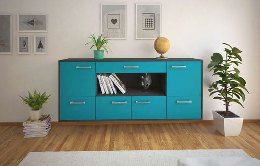 Sideboard Fullerton, Tuerkis Front (180x79x35cm) - Stil.Zeit Möbel GmbH