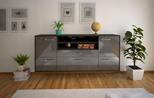 Sideboard Elk Grove, Grau Front (180x79x35cm) - Stil.Zeit Möbel GmbH