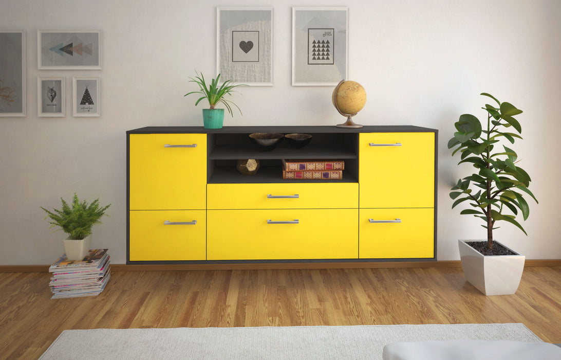 Sideboard Elk Grove, Gelb Front (180x79x35cm) - Stil.Zeit Möbel GmbH