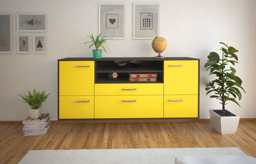 Sideboard Elk Grove, Gelb Front (180x79x35cm) - Stil.Zeit Möbel GmbH