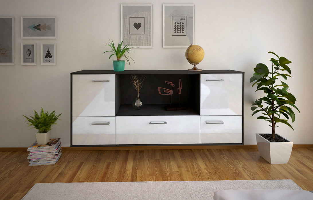 Sideboard Sunnyvale, Weiß Front (180x79x35cm) - Stil.Zeit Möbel GmbH