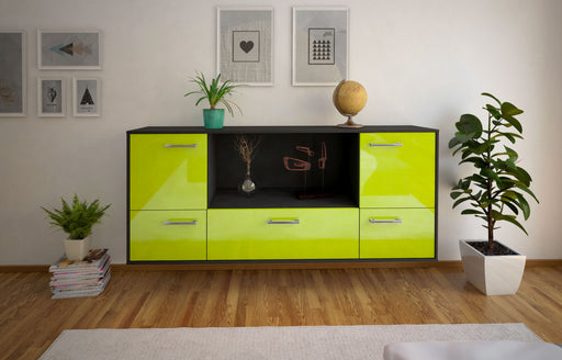 Sideboard Sunnyvale, Gruen Front (180x79x35cm) - Stil.Zeit Möbel GmbH