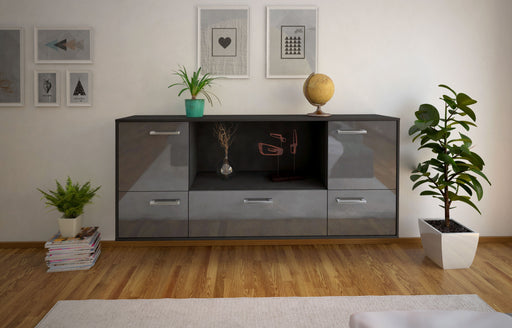 Sideboard Sunnyvale, Grau Front (180x79x35cm) - Stil.Zeit Möbel GmbH