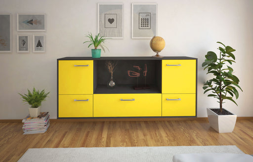 Sideboard Sunnyvale, Gelb Front (180x79x35cm) - Stil.Zeit Möbel GmbH