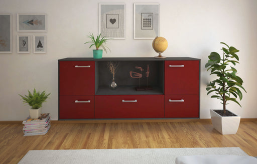 Sideboard Sunnyvale, Bordeaux Front (180x79x35cm) - Stil.Zeit Möbel GmbH