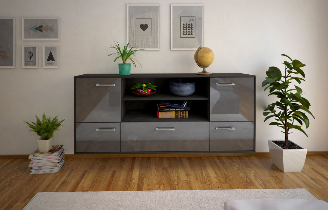 Sideboard Sterling Heights, Grau Front (180x79x35cm) - Stil.Zeit Möbel GmbH