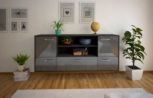 Sideboard Sterling Heights, Grau Front (180x79x35cm) - Stil.Zeit Möbel GmbH