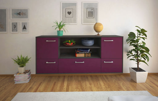 Sideboard Sterling Heights, Lila Front (180x79x35cm) - Stil.Zeit Möbel GmbH