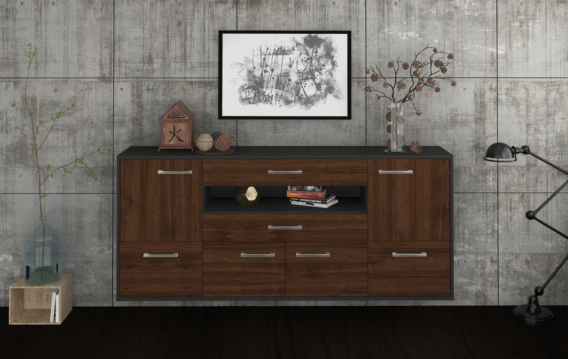 Sideboard McAllen, Walnuss Front (180x79x35cm) - Stil.Zeit Möbel GmbH