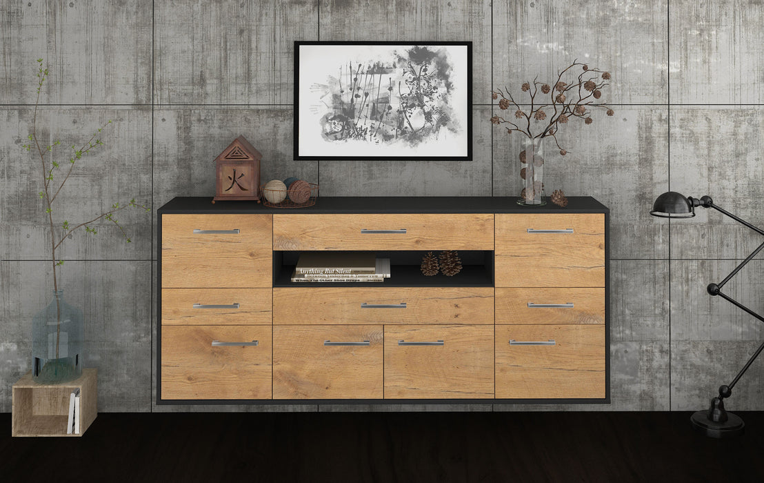 Sideboard Coral Springs, Eiche Front (180x79x35cm) - Stil.Zeit Möbel GmbH