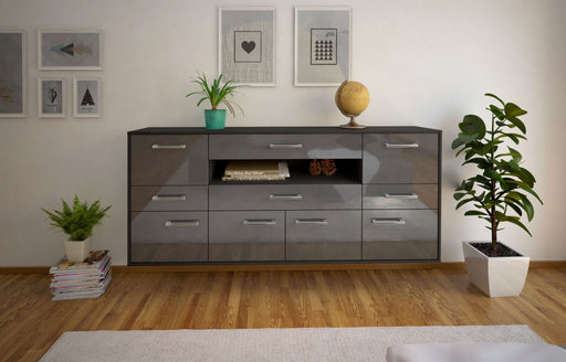 Sideboard Coral Springs, Grau Front (180x79x35cm) - Stil.Zeit Möbel GmbH