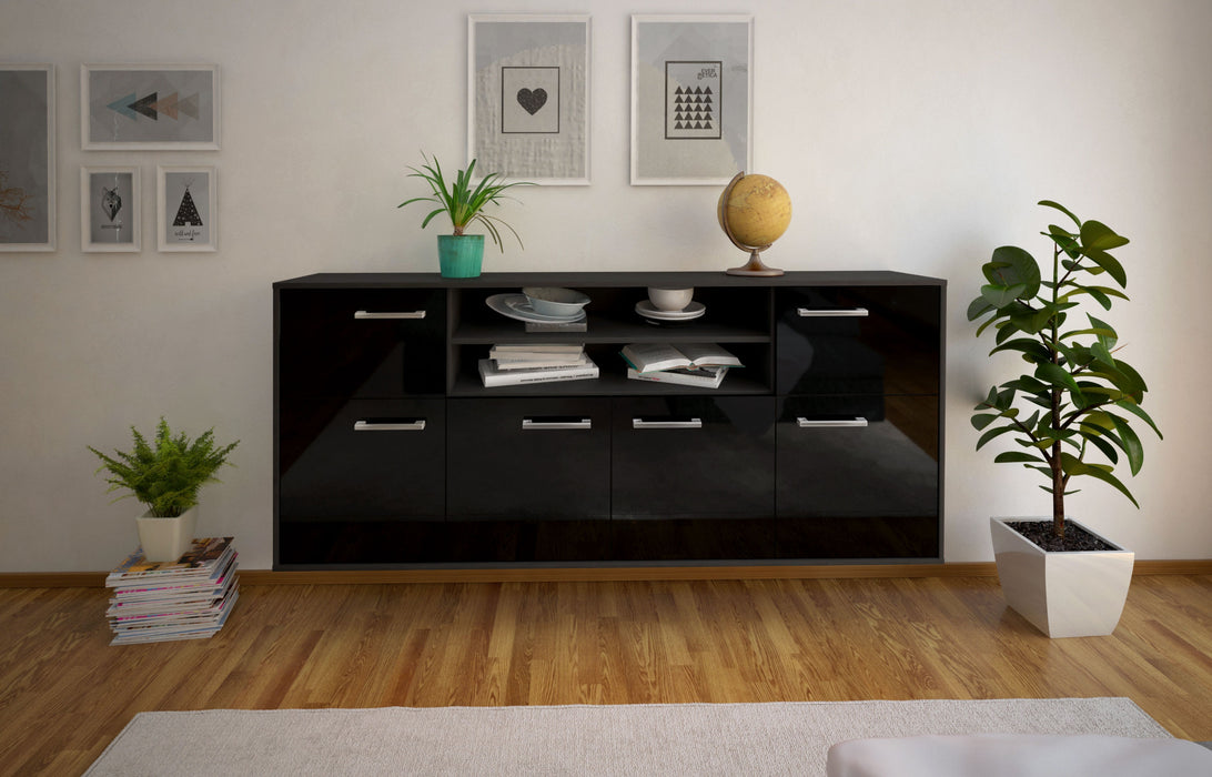 Sideboard Cedar Rapids, Schwarz Front (180x79x35cm) - Stil.Zeit Möbel GmbH