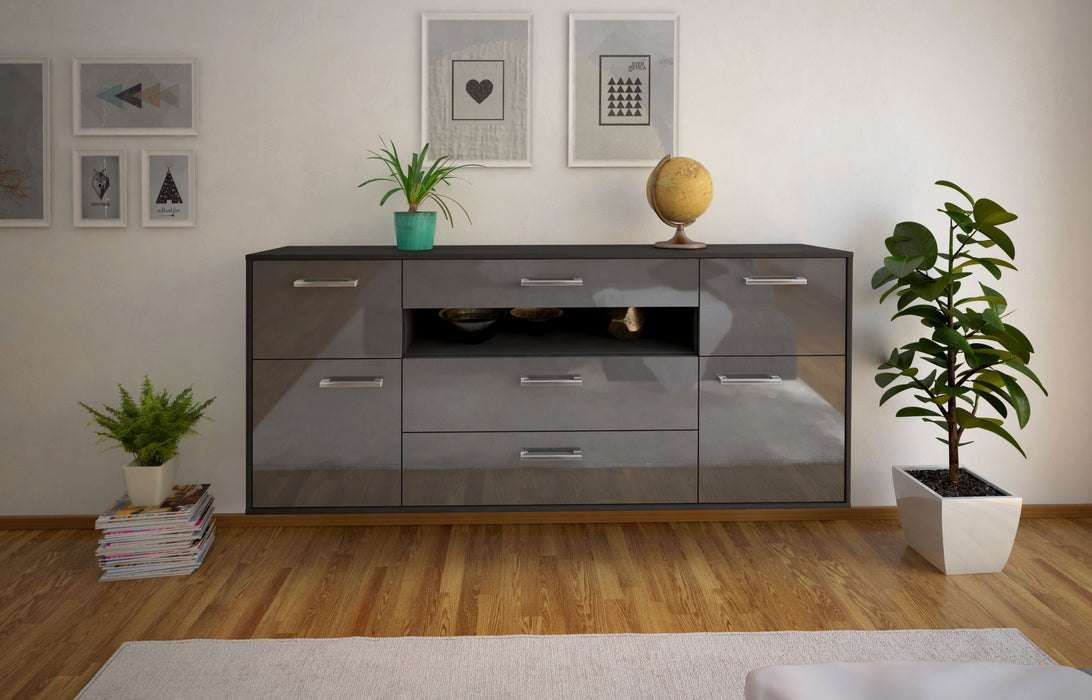 Sideboard Elizabeth, Grau Front (180x79x35cm) - Stil.Zeit Möbel GmbH