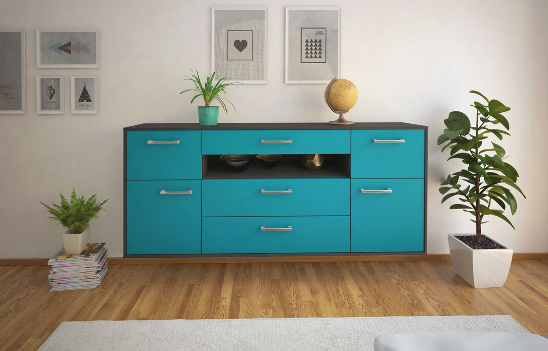 Sideboard Elizabeth, Tuerkis Front (180x79x35cm) - Stil.Zeit Möbel GmbH